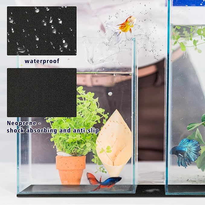 UNIFAMILY Aquarium Leveling Mat, 10 Gallon Fish Tank Mat for Shock Absorbing, 20.8 x 13 in Waterproof Aquarium Mat for Under Tank,Heavy Weight Support Fish Tank Compressible Neoprene Mat