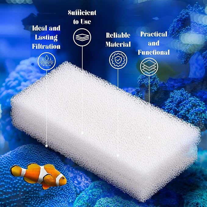 Nosiny 10 Pcs Filter Pad Compatible with Fluval U2 Underwater Sponge Aquarium Filter Media Replacement Accessories Compatible for Aquarium, Fish Tank
