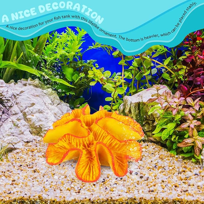 Didiseaon Artificial Coral Reef Aquarium Decor 5.11In Resin Fish Tank Decoration for Freshwater Saltwater Fish Tank Accessories Natural-Looking Reef Ornament