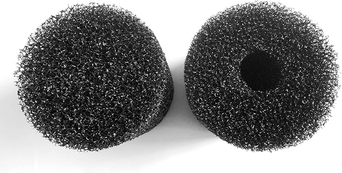 ViaAqua 2 Pack X-Large Overflow Filter Box Intake Round Pre-Filter Foam Sponge 5.91" x 4.13" for Aquariums and Ponds (Coarse 25PPI)