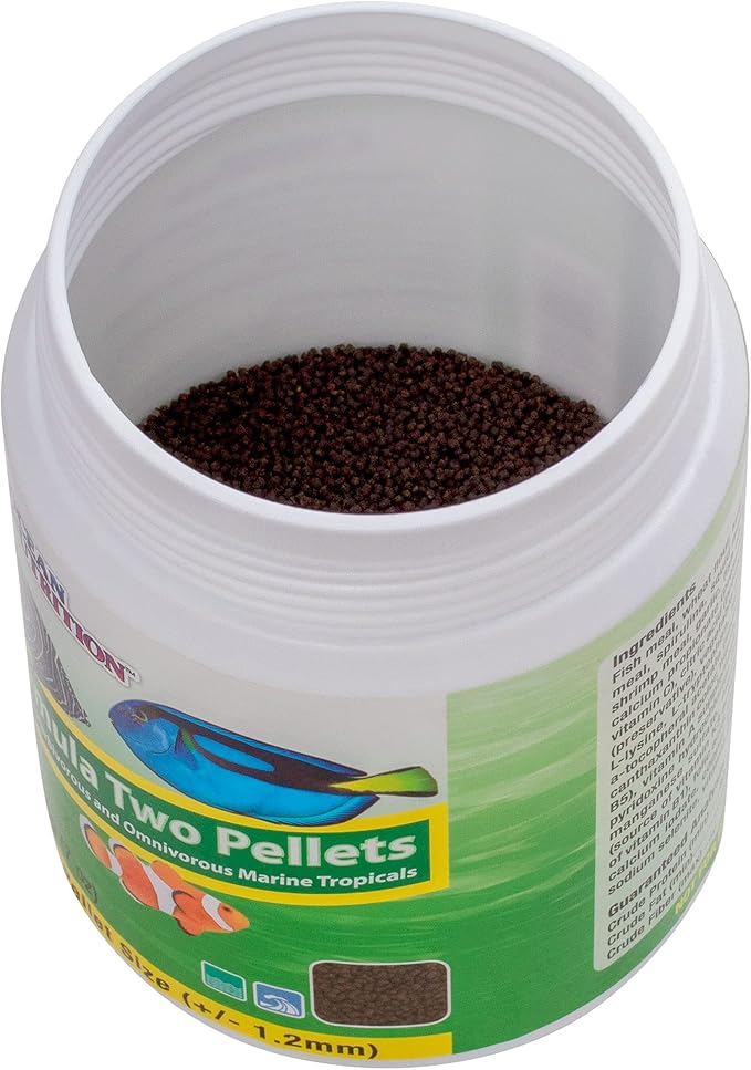 Ocean Nutrition Formula Two Pellets - Fish Food for Herbivorous & Omnivorous Marine Tropical Fish, High Protein(40%) - 7 oz (200 g) Small Pellets