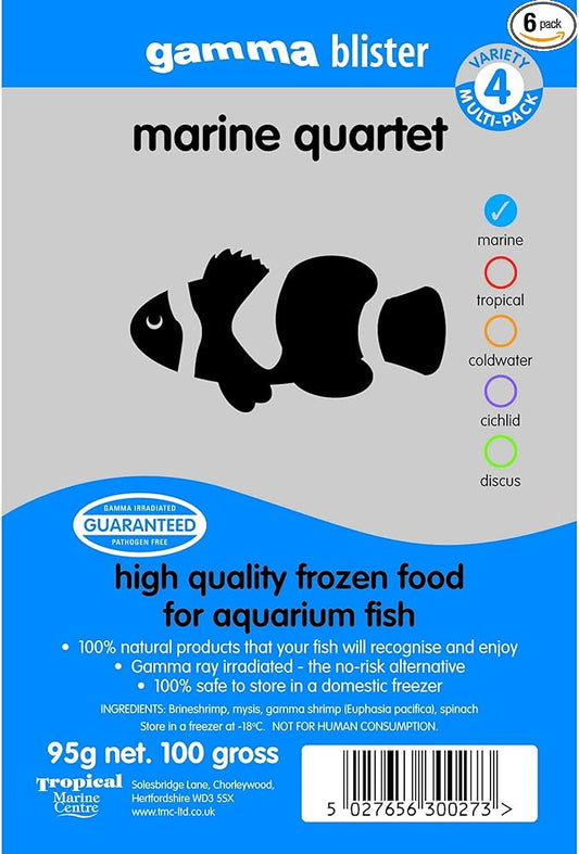 Tropical Marine Centre Gamma Frozen Food Marine Quintet Blister Pack Fish Food, 570 Grams, Pack of 6