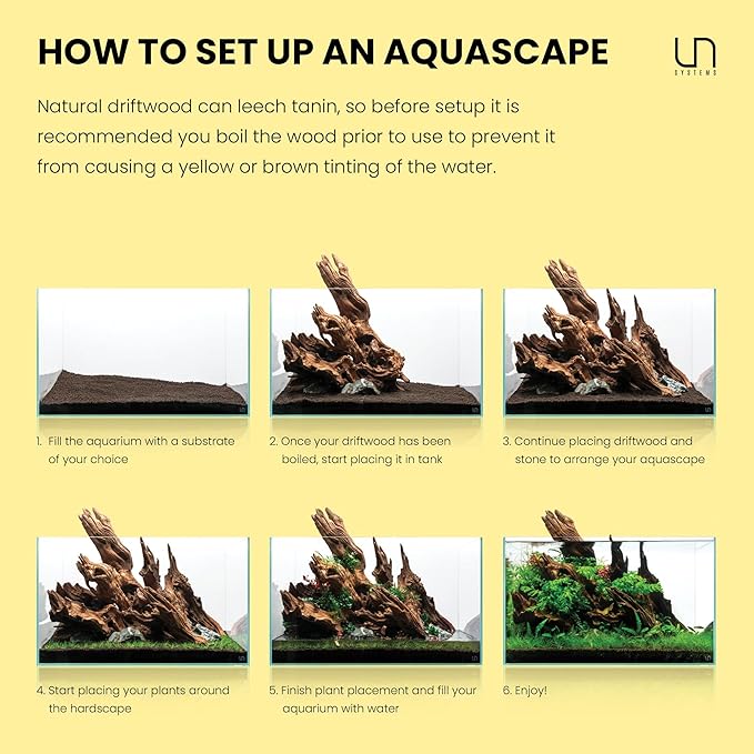 Ultum Nature Systems Driftwood - Pacific Drift Wood for Fish Tank, Planted Tank, Terriarium, Paludarium - Versatile Natural Driftwood Decor, Events Wood Centerpiece - Pacific Wood, M 12-15", 5 Pack