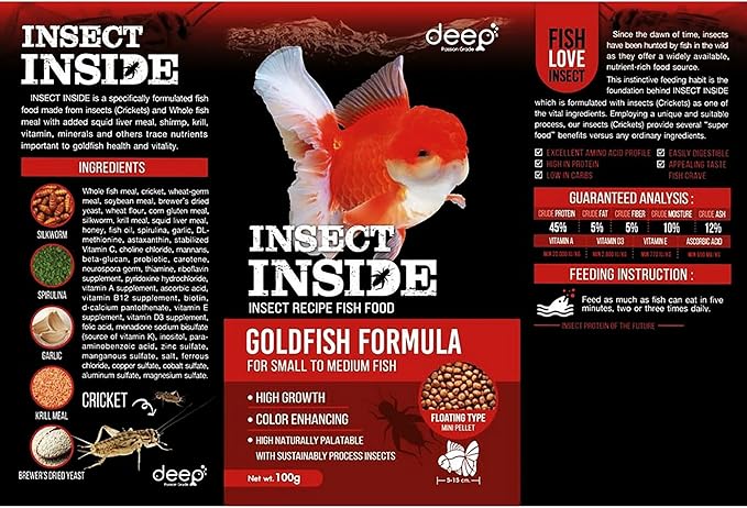 A.D.P. Deep Growth Fast & Jelly Enhancer 100 g. Goldfish Food Mini Floating Pellet 1.5 mm, High Protein 45% Build Big Body & Color Enhancing Aquarium Baby Newborn Fry Tropical Fish Food