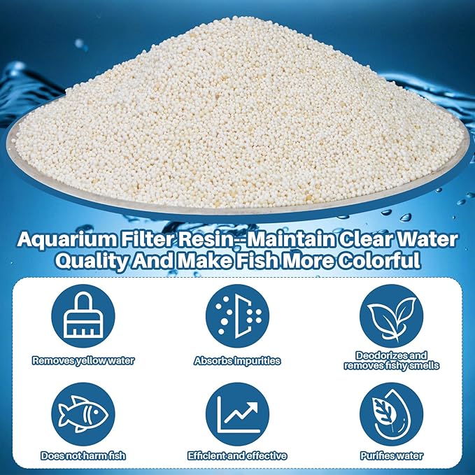 RAINFLOW Aquarium Resin - Organic Filtration Resin Remove Driftwood Tannins,Aquarium Filter Media Bags for Aquarium, Freshwater and Saltwater, Fish Tank,Trutle, Pond (3)