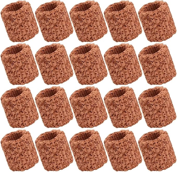 50Pcs Aquatic Plant Fixed Rings Biodegradable Ceramic Gravity Ring for Water Plants Fixing No Sand Needed Aquarium Landscaping