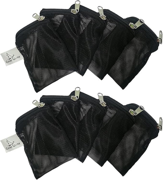 10 Pcs 3" x 4" Aquarium Filter Media Bags Small, Mini Fish Tank Media Mesh Filter Bags for Activated Carbon, Ceramic Media Rings, Mesh Reusable Bags with Zipper Black