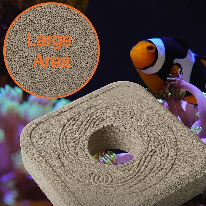 Aquarium Ceramic Plate Bio Filter Media Biological Filter Brick with Orange Border Square Circular Holefor Marine and Freshwater Fish Tank