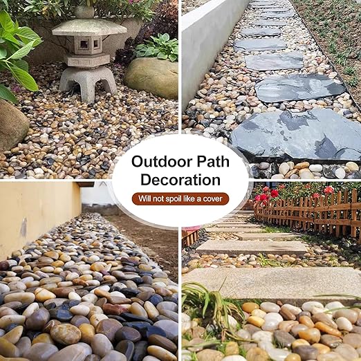 20 lbs River Stones and Pebbles can be Used for Gardening; Aquarium Rocks and Gravel are Suitable for Fish Tank decorationsand Sand Pebbles