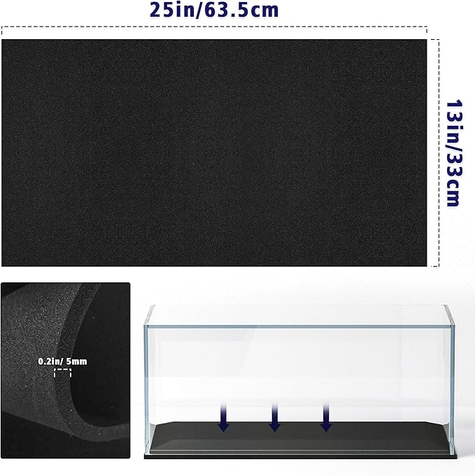 UNIFAMILY Aquarium Leveling Mat 20 Gallon, 25 X13 in Fish Tank Mat for Shock Absorbing, Waterproof Compressible Neoprene Mat, Heavy Weight Support Fish Tank Cushions Nonslip Aquarium Bottom Pad