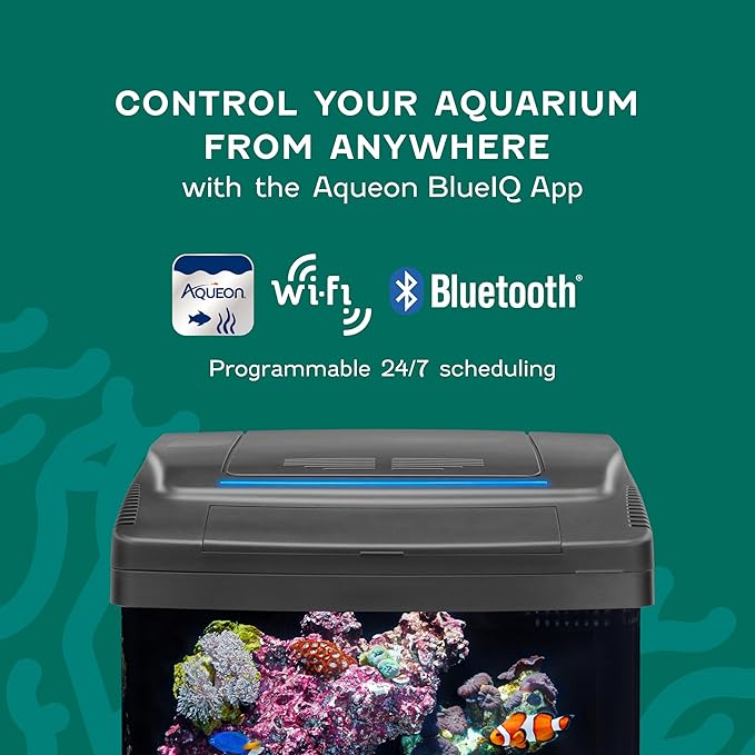 Coralife SMART BioCube Jr, Aquarium Kit, Wi-Fi and Bluetooth Compatible, for Saltwater and Freshwater Environments, 14 Gallons