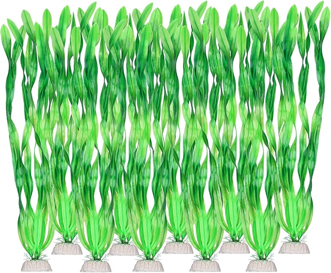 Artificial Green Plants for Aquarium,Plastic Seaweed Water Plants (Green)