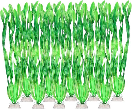 Artificial Green Plants for Aquarium,Plastic Seaweed Water Plants (Green)