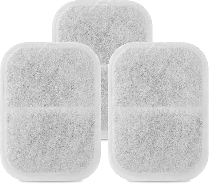 OWNPETS Replacement Cotton Activated Carbon Filters for Cat Dog, Pet Water Drinking Fountain 3 Packs