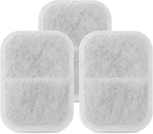 OWNPETS Replacement Cotton Activated Carbon Filters for Cat Dog, Pet Water Drinking Fountain 3 Packs