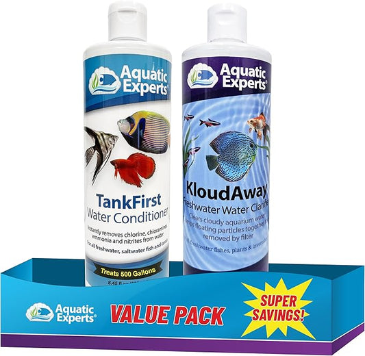TankFirst Aquarium Water Conditioner and KloudAway Aquarium Water Clarifier 250mL, Made in USA (Value Pack)