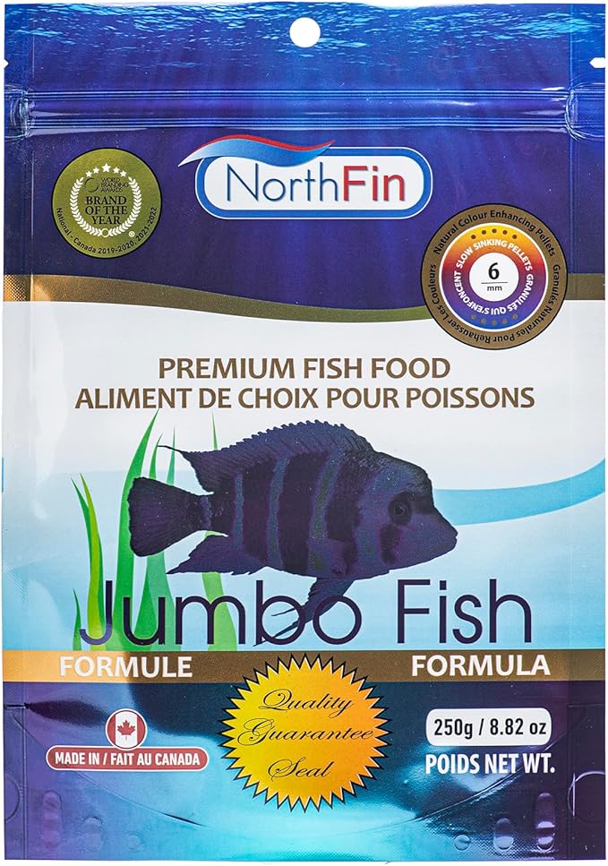 Northfin Fish Food Jumbo Formula Slow Sinking Pellets (6mm 250g)