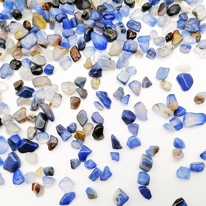 335g Assorted Blue Quartz Crystals Rocks Blue Crushed Crystal Quartz Tumbled Blue Rocks