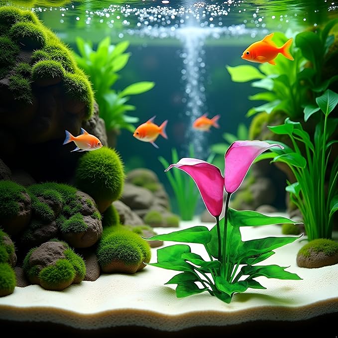 Artificial Aquarium Plants,Flower Aquarium Decoration Artificial Aquatic Plant Waterweed Craft Silk Plastic Plants,Artificial Fish Tank Decorations,Used for Household and Office Simulation Hydroponic