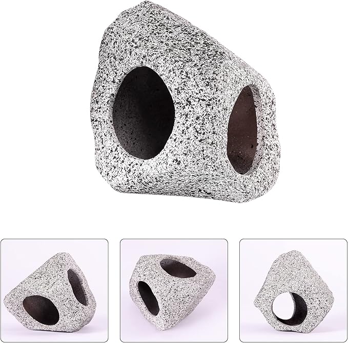3 Pieces Rock Aquarium Decorations, Stackable Cave Aquarium Decor, Betta Fish Tank Accessories Hideout Hidden Stones Ornaments, Fish Rock House Hideaway Tunnel Fish Cave for Aquarium Shrimp Cichlid