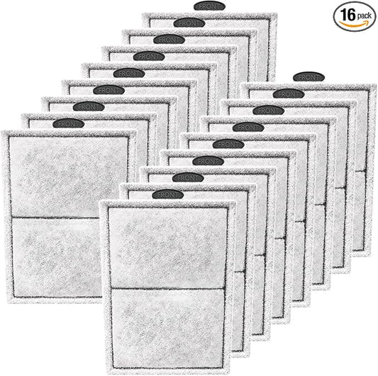Pryitier 16 Pack PF-L Filter Cartridges Compatible with PF20, PF30, PF40 and PF75 Power Filters, Large Carbon Replacement Aquarium Refill for Fish Tank with Zeolite
