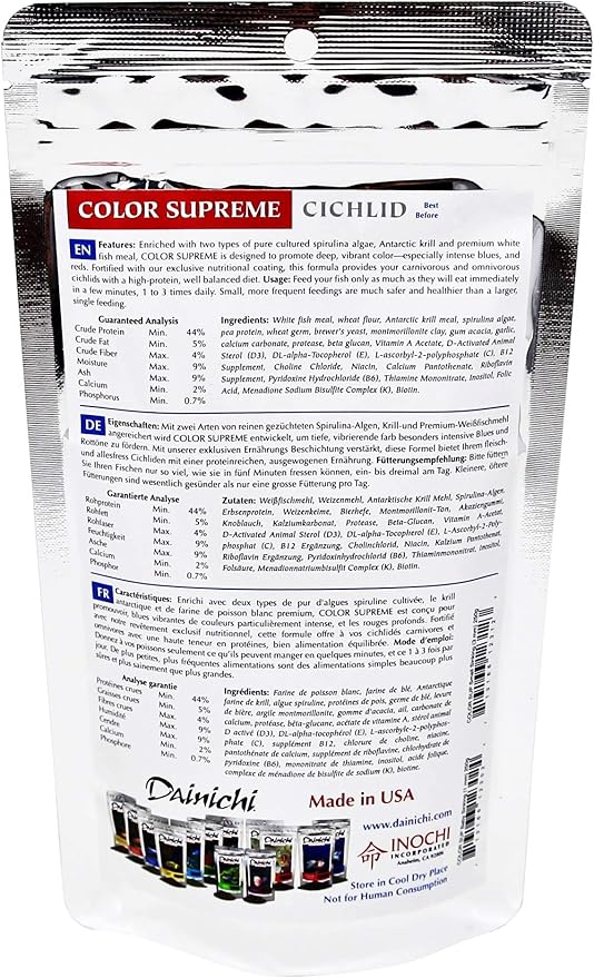 Dainichi Cichlid Color Supreme, Sinking, Small Pellet, 8.8 Ounce