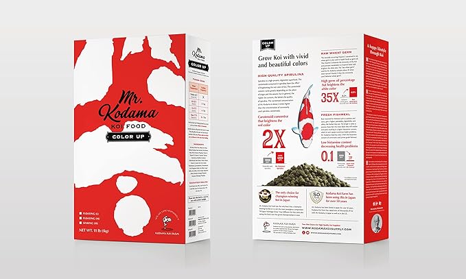 Color Up Spirulina Koi Food from Japan to Promote Growth & Color | 11lbs of Medium/Floating Pellets