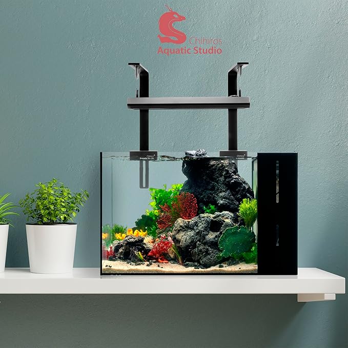 Chihiros RGB Vivid Mini LED Aquarium Lights Series - Full Spectrum Aquarium Light, 5000 lm LED Planted Tank Light w/Bluetooth Custom Control, Aquarium Light for Plants - Black, Pendant