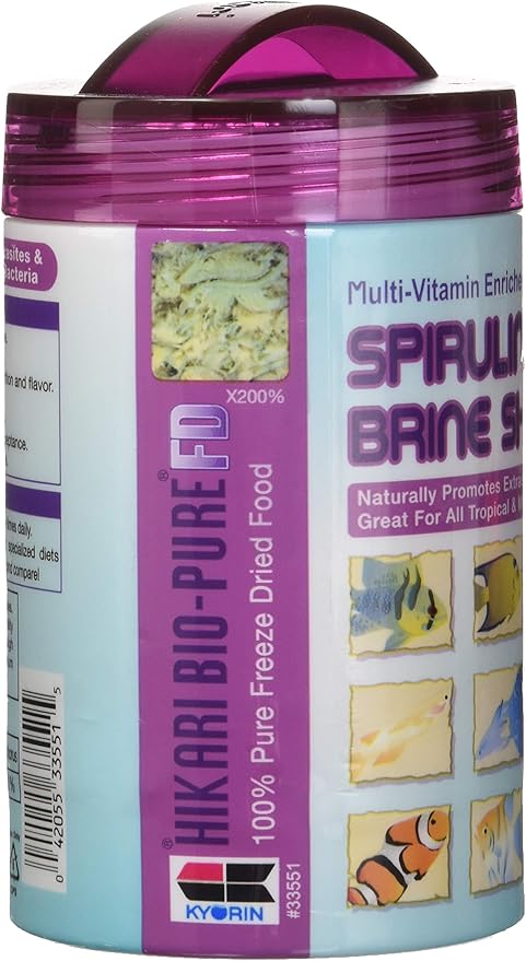 Hikari Bio-Pure Freeze Dried Spirulina Brine Shrimp Cubes for Pets, 0.42-Ounce