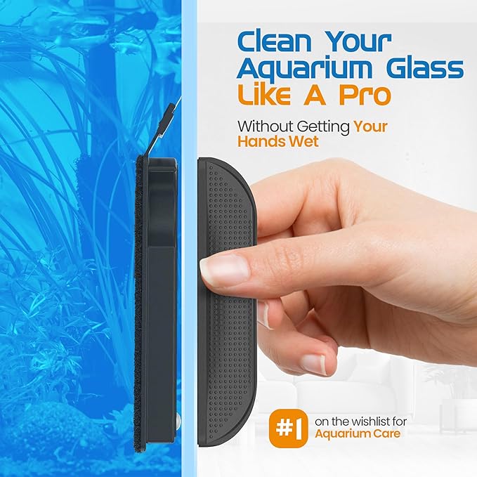 FL!PPER Flipper Cleaner Float - 2-in-1 Floating Magnetic Aquarium Glass Cleaner - Fish Tank Cleaner - Scrubber & Scraper Aquarium Cleaning Tools – Floating Fish Tank Cleaner, Max