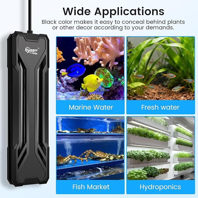 hygger 300W Aquarium Heater, Upgraded Submersible Fish Tank Heater with Dual Protection System & LED Digital Display, with Automatic Power-Off Function, for 40-80 Gallons Freshwater and Saltwater Tank