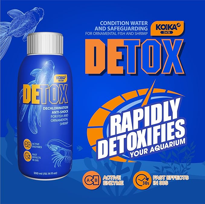 KOIKA Aquarium Water Conditioner for Fish Tank – Tap Water Dechlorinator & Clarifier, Anti-Shock for Fish & Ornamental Shrimp (300ml / 10.14 fl oz)