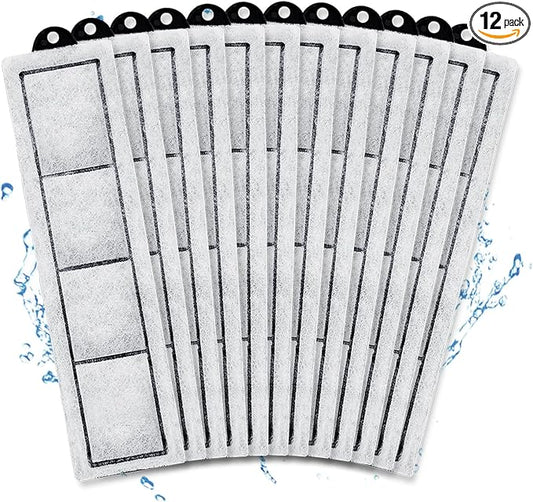 driamor 12 Pack RF-S Filter Cartridges, Aquarium Filter Cartridges Refill Compatible with Desktop Aquariums with Small Retreat Filters