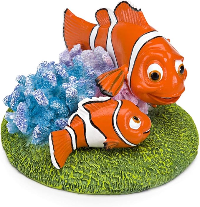 Penn-Plax Finding Nemo Resin Ornament for Aquariums, Nemo and Marlin, 4-Inch (NMR7)