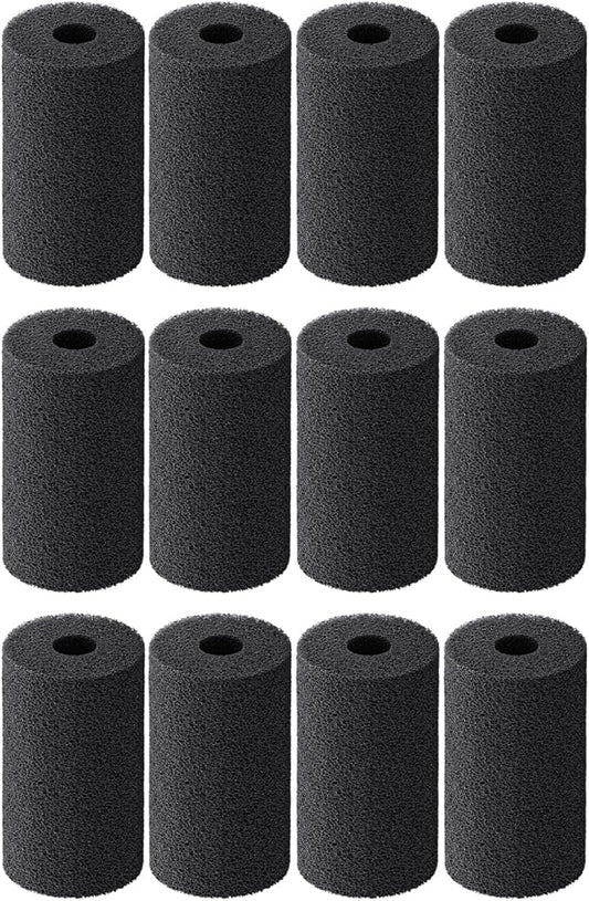 Pawfly 12 Pack Pre-Filter Sponge, Aquarium Filter Sponge 0.4" Intake Sponge Foam Roll for Small Fish Shrimp Fry Fish Tank Covers Accessories