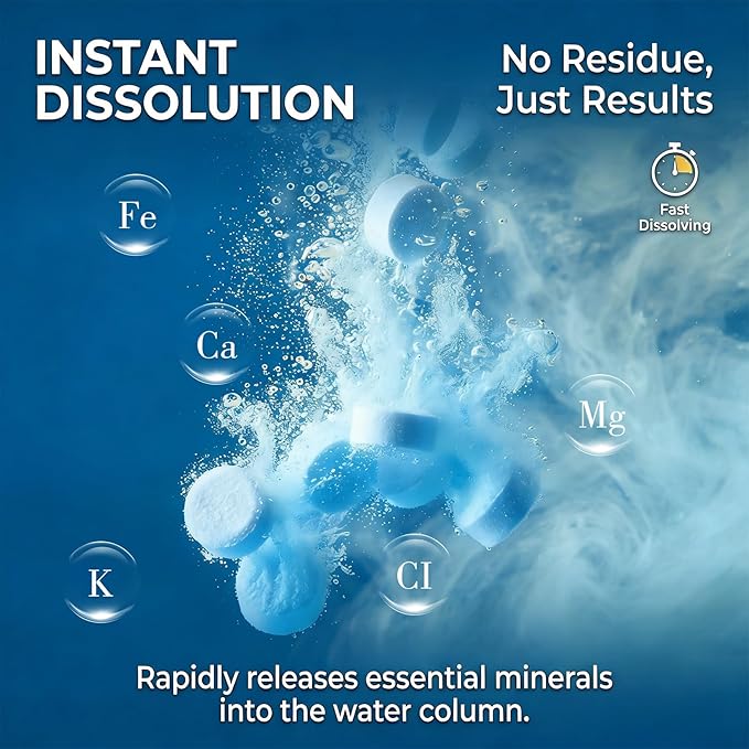 MAQIHAN 150 Tablets Aquarium Salt - Aquarium Salt Freshwater for Freshwater Tank Koi Pond Salt for Koi Fish, Goldfish, Guppies, Mollies, Scats, Monos