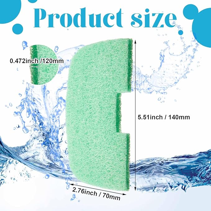 Threlaco 10 Pack Compatible with Fluval 106/206/107/207 Phosphate Remover Pads, Aquarium Canister Filter Media Replacement Pads for Fish Tank (Green)