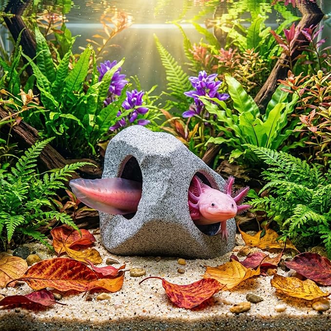 Premium Beta Fish Tank Decor, Beta Fish Tank Decorations, Betta Fish Tank Accessories, Fish Rocks Hiding, Playing, Resting Spots - Avoid Aggressive Behavior (Alien)