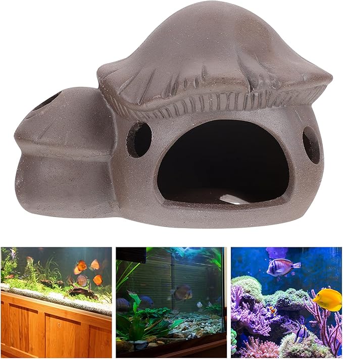 balacoo Sand Fish Tank Hideout Cave House Aquarium Hut Decor for Fish Shelter for Hiding Playing and Breeding Fun Landscape Ornament for Aquatic Environments