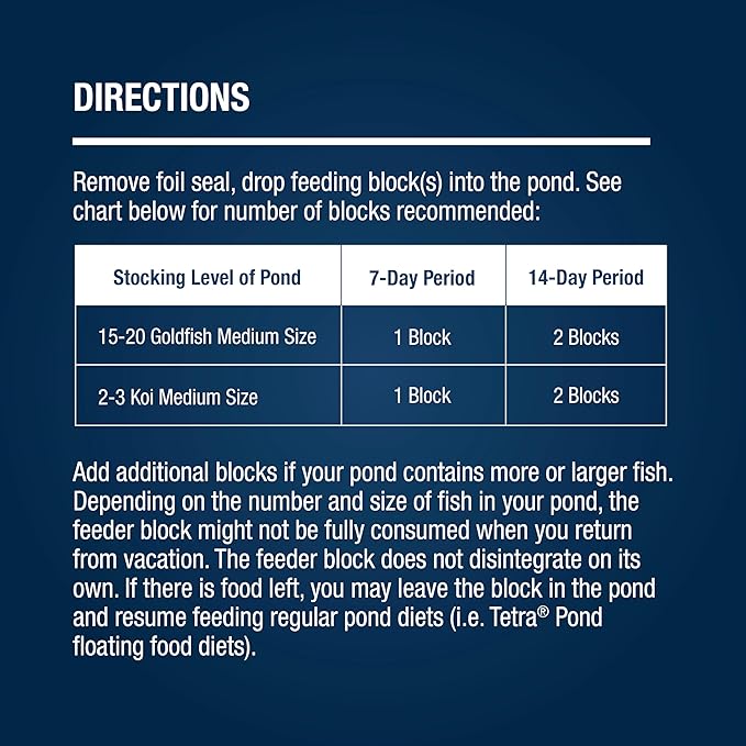 TetraPond Vacation Food Slow Release Feeder Block, 3.45 Ounce - 16477 (Pack of 4)