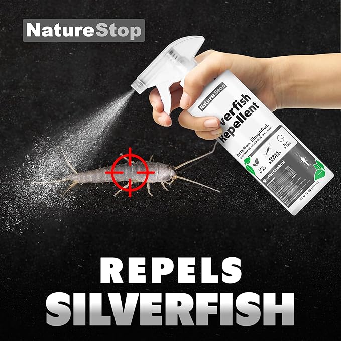Silverfish Repellent Spray – Helps Deter Silverfish from Bathrooms, Basements & Indoor Areas, 16 oz (475mL)
