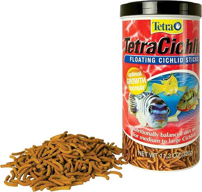 Tetra TetraCichlid Floating Cichlid Sticks 11.3 Ounces, Pond Fish Food, Nutritionally Balanced (Pack of 2)