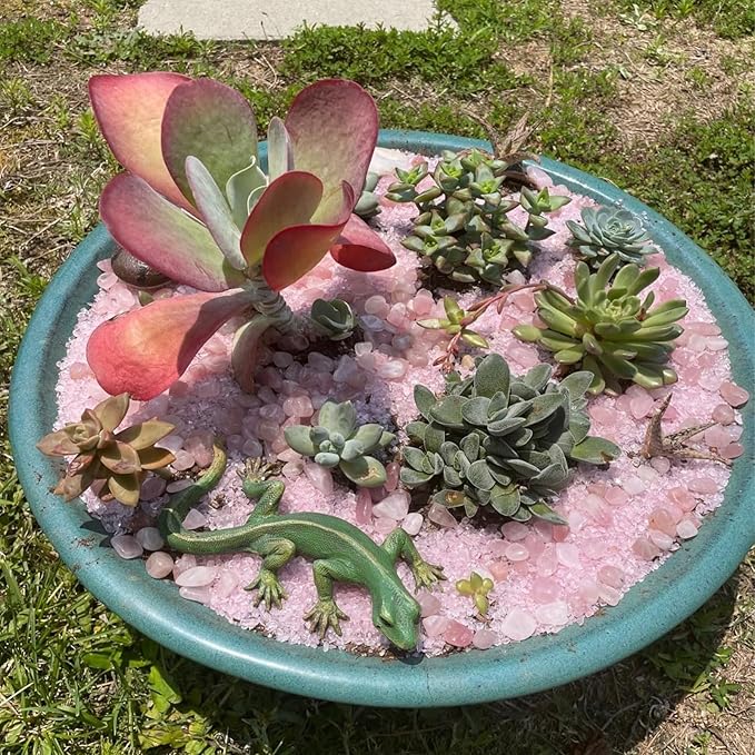 1lb Rose Quartz Crystals, Vase Filler Stones, Pink Crushed Rose Quartz Chips, Decorative Marbles for Vases, Pebbles for Indoor Plants, Gravel for Fish Tank Aquarium