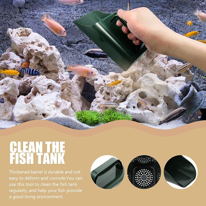 Plastic Fish Tank Shovel and Aquarium Sand Cleaner, Plastic Material, Multi-Function Sediment Removal Tool for Freshwater Aquatic Plants and Gravel Cleaning