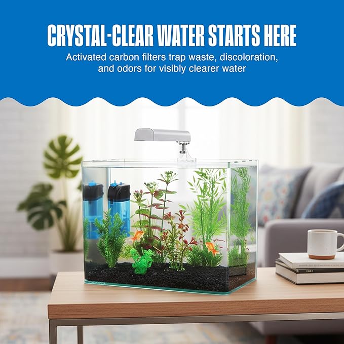Penn-Plax Cascade 600 Filter Replacement Carbon Cartridges - 2 Pack, Activated Carbon Media for CIF3 Submersible Internal Aquarium Filter - Removes Odors, Discoloration & Impurities - Black, 4x3x3 in