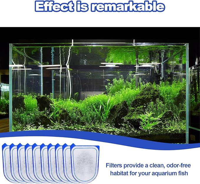 16 Pack Carbon Filter Cartridges Compatible with Tetra Whisper EX30/EX45/EX70 Filters, Replacement Filter Cartridges