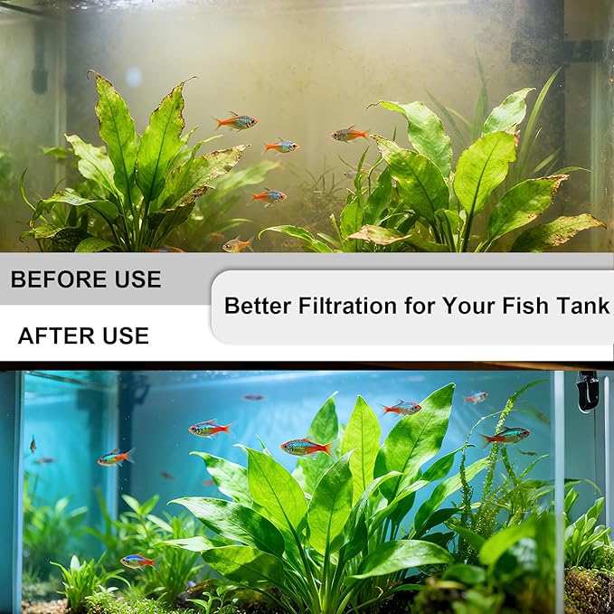 46-Pack Aquarium Maintenance Media Kits Replacement for Fluval 306/307 Performance Canister Filter, Includes Nitrite-Absorbing Filter Pad/Phosphate-Absorbing Filter Pad/Ammonia-Absorbing Pad