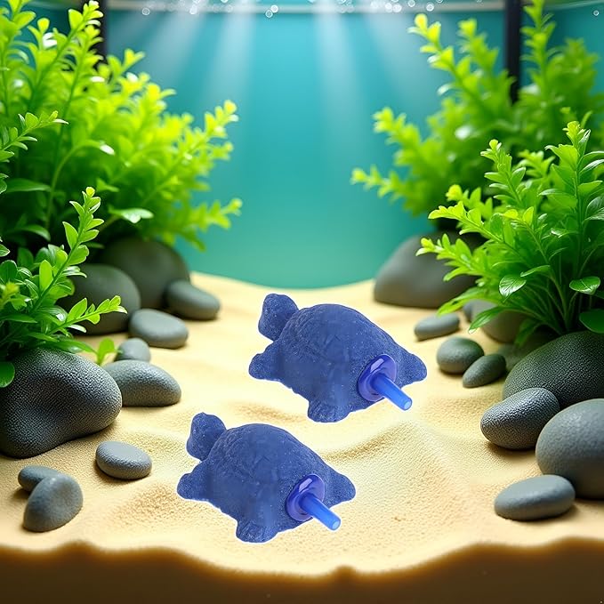 2Pcs Blue Turtle Aquarium Bubble Air Stone Diffuser Fish Tank Aerator Oxygen Pump Ornament Decor Aquarium Air Pump Accessories