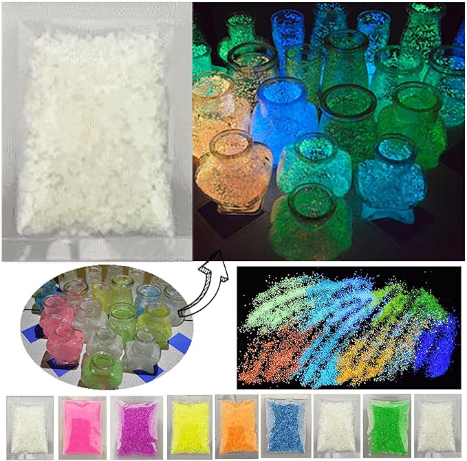 Eme-rald Glow in The Dark Gravel, DIY Decorative Luminous Stones, Glow in The Dark Garden Sand, Luminous Sand Stones Rocks for Yard and Walkways for Aquarium Fish Tank Decoration (SKU Blue)