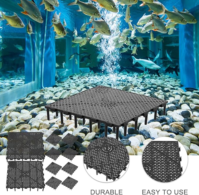 Scicalife Fish Tank Bottom Filter Plate 5.9X5.9 Inch PVC Undergravel Filter Board Water Permeable Aquarium Separator for Large Dragon Fish Breeding and Marine Tanks
